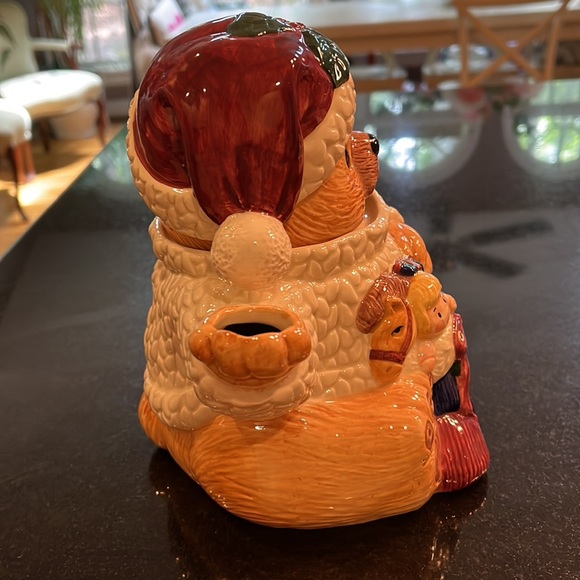 Christmas Teddy Bear Teapot W/tree & Gifts Holiday Ceramic Hand - Picture 4 of 13